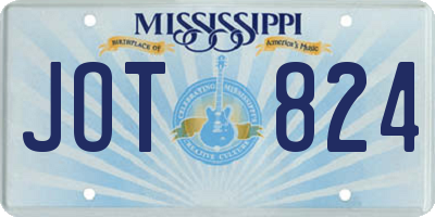 MS license plate JOT824