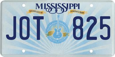 MS license plate JOT825