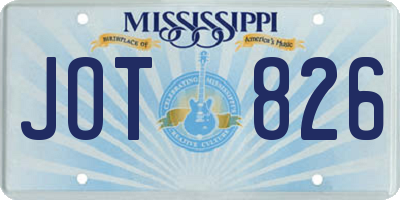 MS license plate JOT826