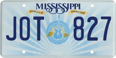 MS license plate JOT827