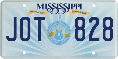 MS license plate JOT828