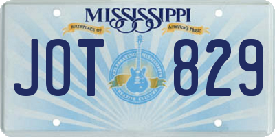 MS license plate JOT829