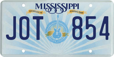 MS license plate JOT854