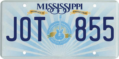 MS license plate JOT855