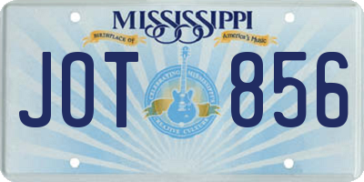 MS license plate JOT856