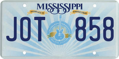 MS license plate JOT858