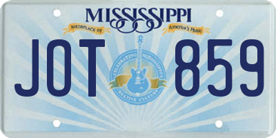 MS license plate JOT859