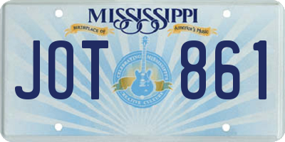 MS license plate JOT861