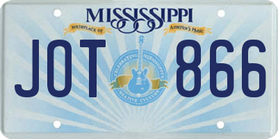 MS license plate JOT866