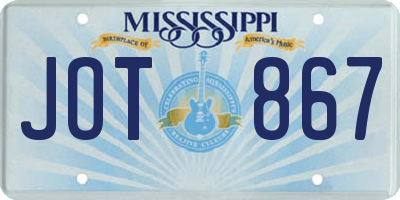 MS license plate JOT867