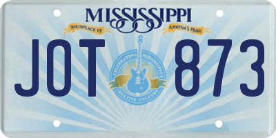 MS license plate JOT873