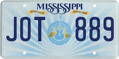 MS license plate JOT889
