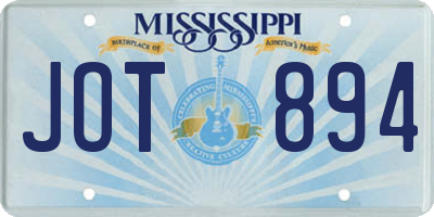MS license plate JOT894