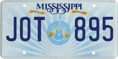 MS license plate JOT895