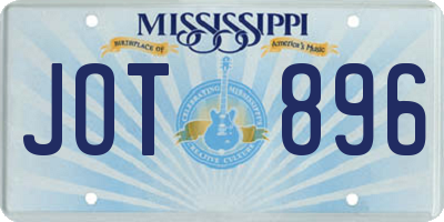 MS license plate JOT896