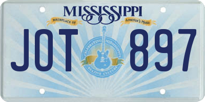 MS license plate JOT897