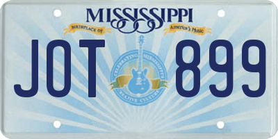 MS license plate JOT899
