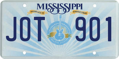 MS license plate JOT901