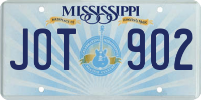 MS license plate JOT902