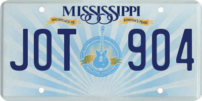 MS license plate JOT904