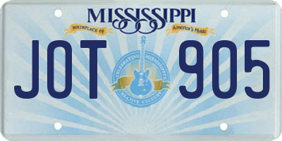 MS license plate JOT905