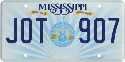 MS license plate JOT907