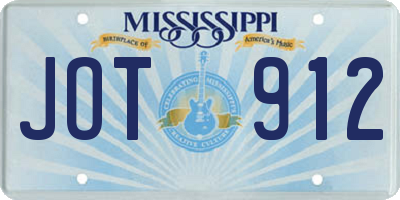 MS license plate JOT912