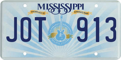 MS license plate JOT913