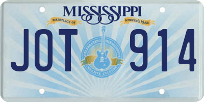 MS license plate JOT914