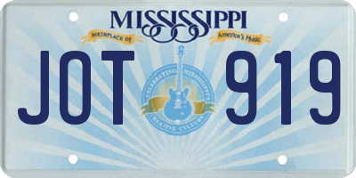 MS license plate JOT919