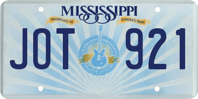 MS license plate JOT921