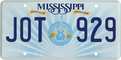 MS license plate JOT929