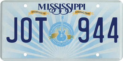 MS license plate JOT944