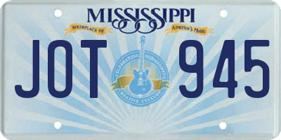 MS license plate JOT945