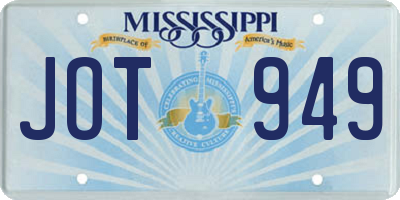 MS license plate JOT949
