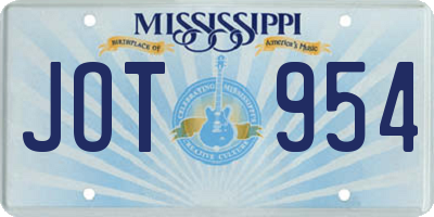 MS license plate JOT954