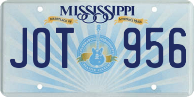 MS license plate JOT956
