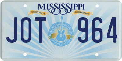 MS license plate JOT964