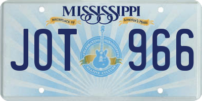 MS license plate JOT966