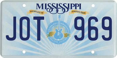 MS license plate JOT969