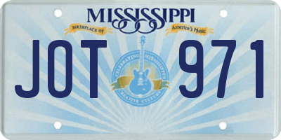 MS license plate JOT971