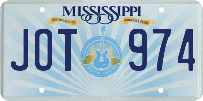 MS license plate JOT974