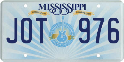 MS license plate JOT976