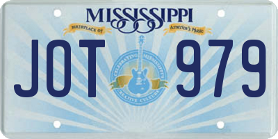 MS license plate JOT979