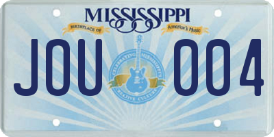 MS license plate JOU004