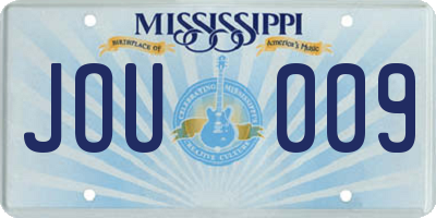 MS license plate JOU009