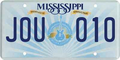 MS license plate JOU010