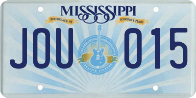 MS license plate JOU015