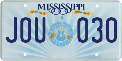 MS license plate JOU030