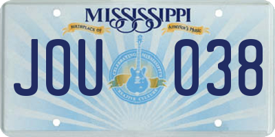 MS license plate JOU038